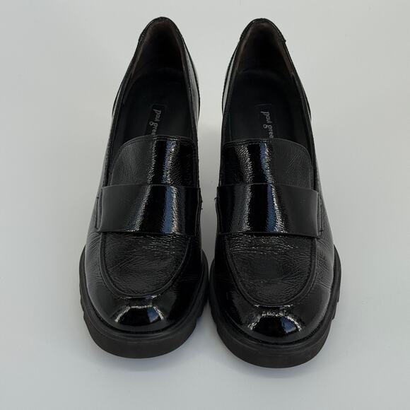 Paul Green Womens Pump US 9 UK 6.5 Crinkled Patent Leather Loafer Academia Nina - Picture 3 of 7